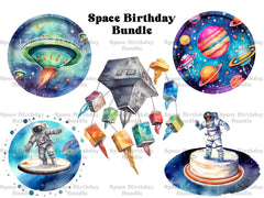 Space Themed Birthday Clipart - CraftNest