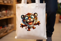 Funny Crazy Tiger Clipart Bundle - CraftNest - Digital Crafting and Art