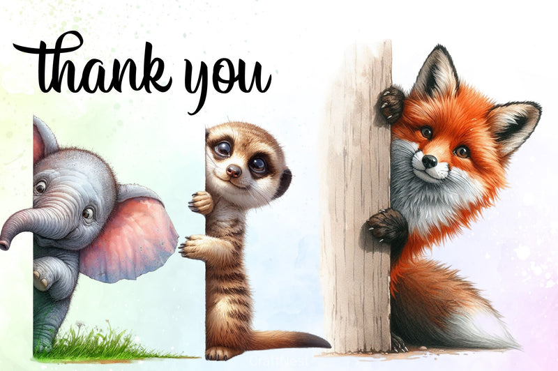 Animals Peeking Clipart Bundle - CraftNest - Digital Crafting and Art