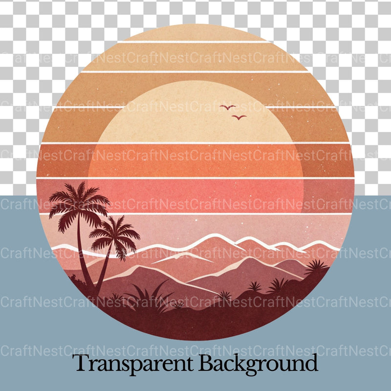 Retro Sunsets Clipart Bundle 1 - CraftNest - Digital Crafting and Art