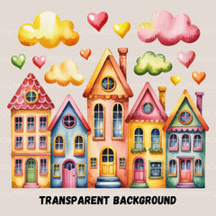 Row Houses 2 Clipart Bundle - CraftNest - Digital Crafting and Art