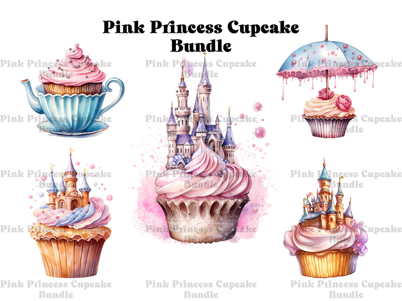 Pink Princess Cupcakes Clipart - CraftNest