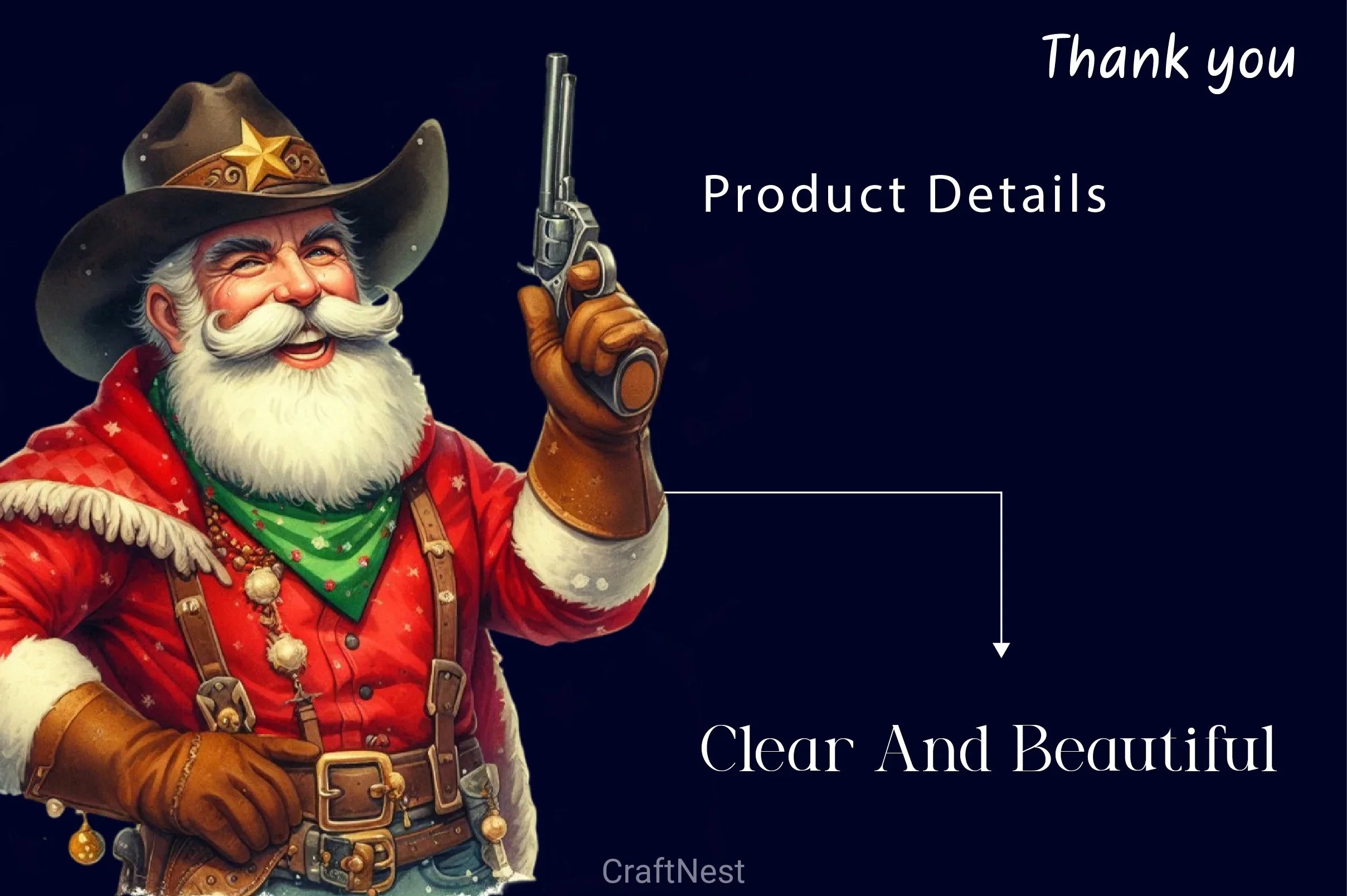 Vintage Christmas Cowboy Santa Clipart Bundle 2 - CraftNest - Digital Crafting and Art