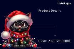 Funny Black Cat With Christmas Lights Clipart Bundle - CraftNest - Digital Crafting and Art