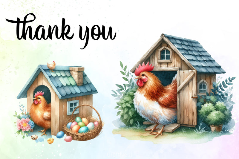 Chicken Coop Clipart Bundle - CraftNest - Digital Crafting and Art