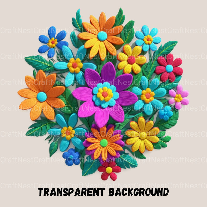 Mexican Flowers 3D 16 Clipart Bundle - CraftNest - Digital Crafting and Art