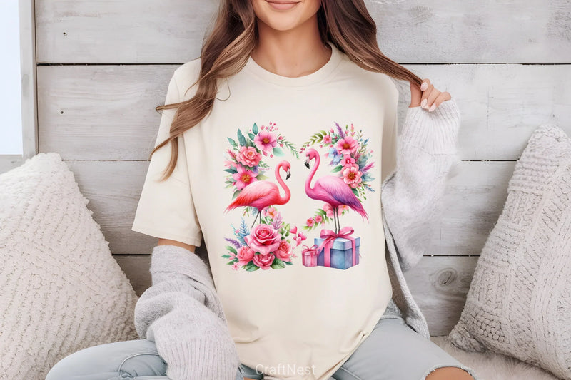 Valentine's Day Flamingo Clipart Bundle - CraftNest - Digital Crafting and Art