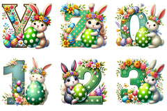Easter Bunny Alphabet Clipart Bundle 3 - CraftNest - Digital Crafting and Art