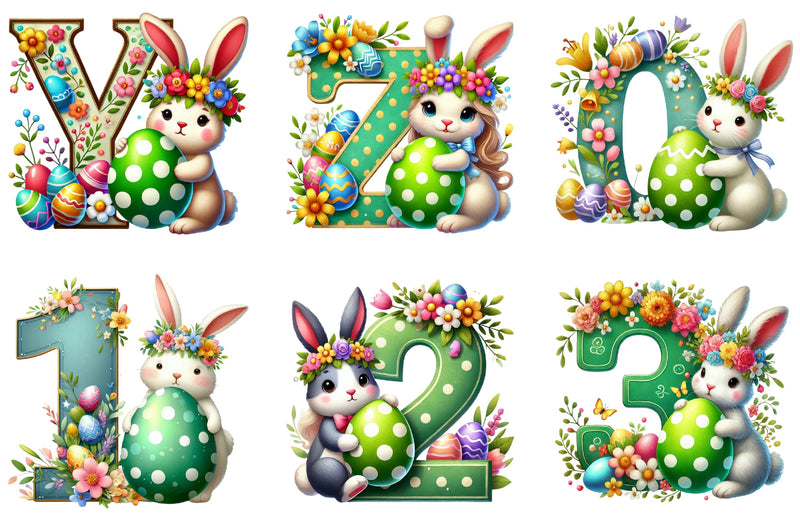 Easter Bunny Alphabet Clipart Bundle 3 - CraftNest - Digital Crafting and Art