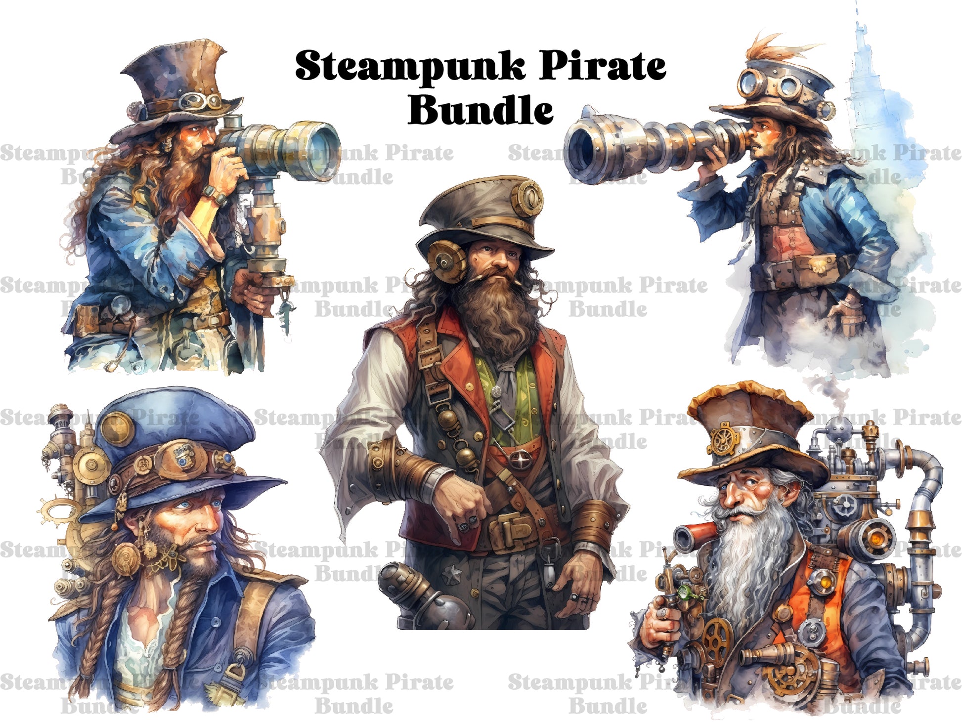 Steampunk Pirates Clipart - CraftNest