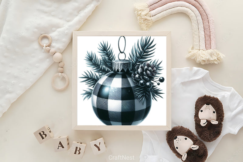 Black & White Plaid Christmas Clipart Bundle - CraftNest - Digital Crafting and Art