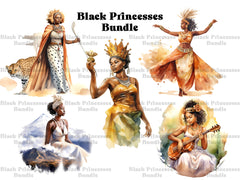 Black Princesses Clipart - CraftNest