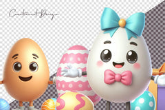 Easter Eggs Character Clipart Bundle - CraftNest - Digital Crafting and Art