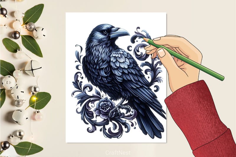 Halloween Gothic Raven Clipart Bundle - CraftNest - Digital Crafting and Art
