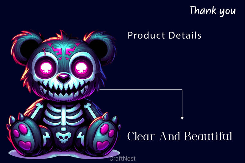 Halloween Scary Teddy Bear Clipart Bundle 2 - CraftNest - Digital Crafting and Art