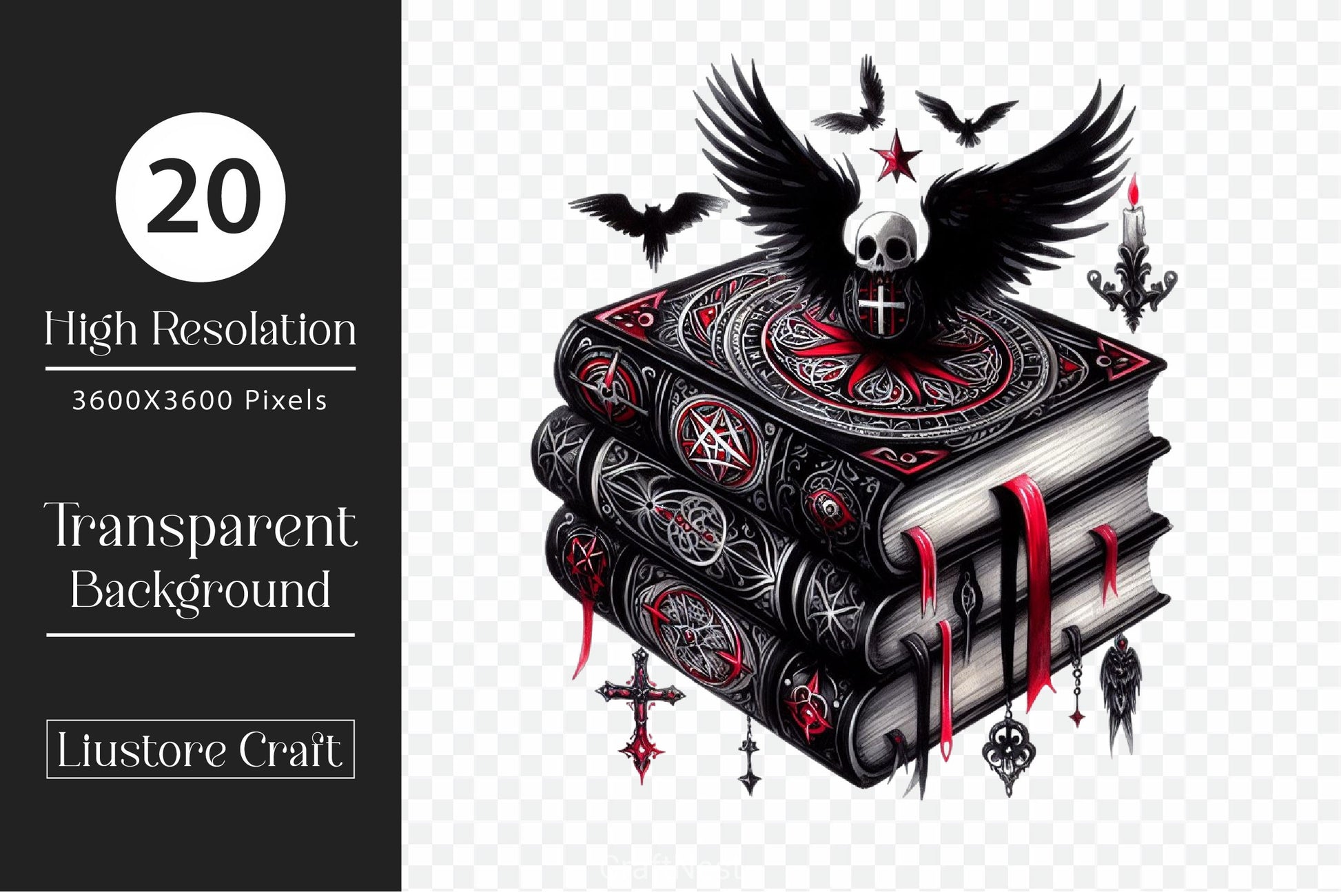 Gothic Fantasy Books Clipart Bundle - CraftNest - Digital Crafting and Art