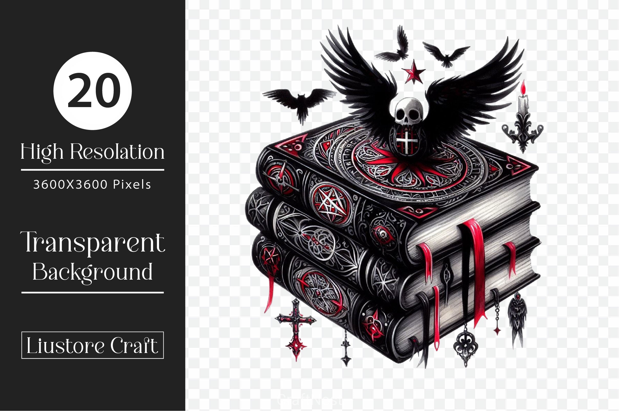 Gothic Fantasy Books Clipart Bundle - CraftNest - Digital Crafting and Art