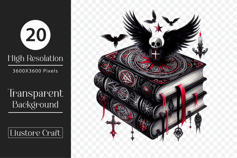 Gothic Fantasy Books Clipart Bundle - CraftNest - Digital Crafting and Art