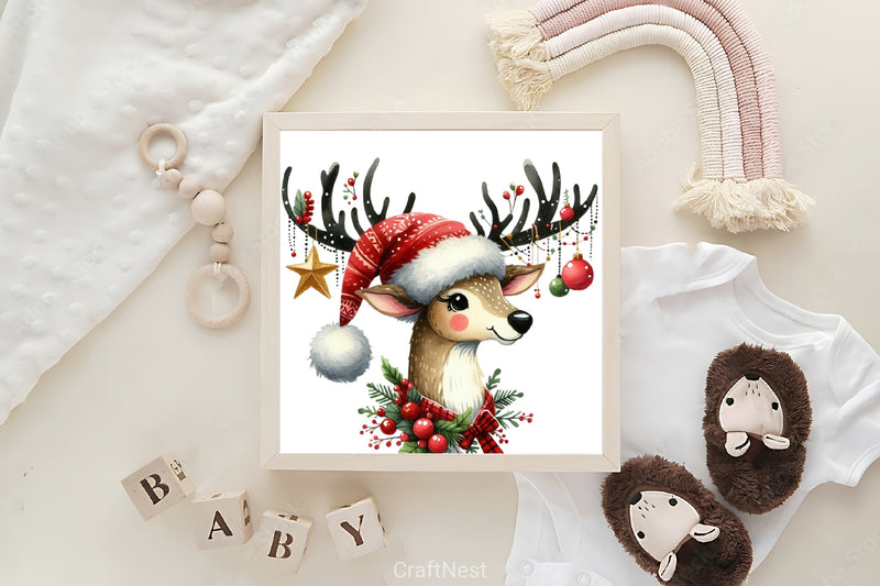 Christmas Reindeer Clipart Bundle 9 - CraftNest - Digital Crafting and Art