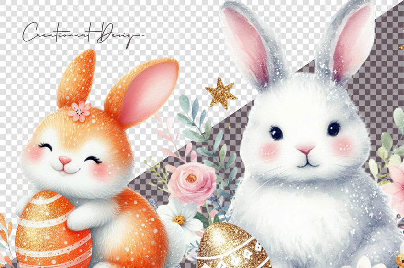 Glitter Easter Rabbit Clipart Bundle - CraftNest - Digital Crafting and Art