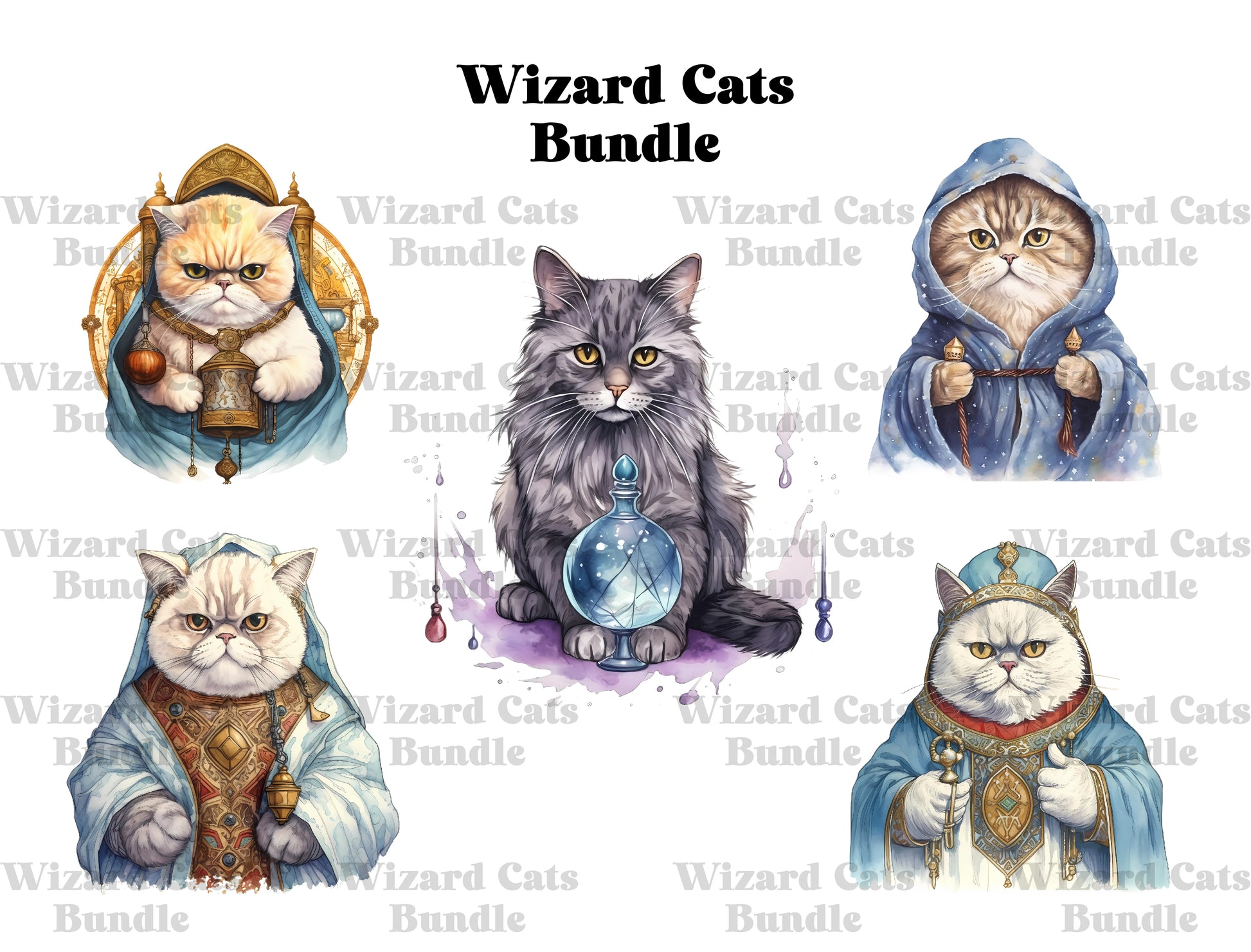 Wizard Cats Clipart - CraftNest