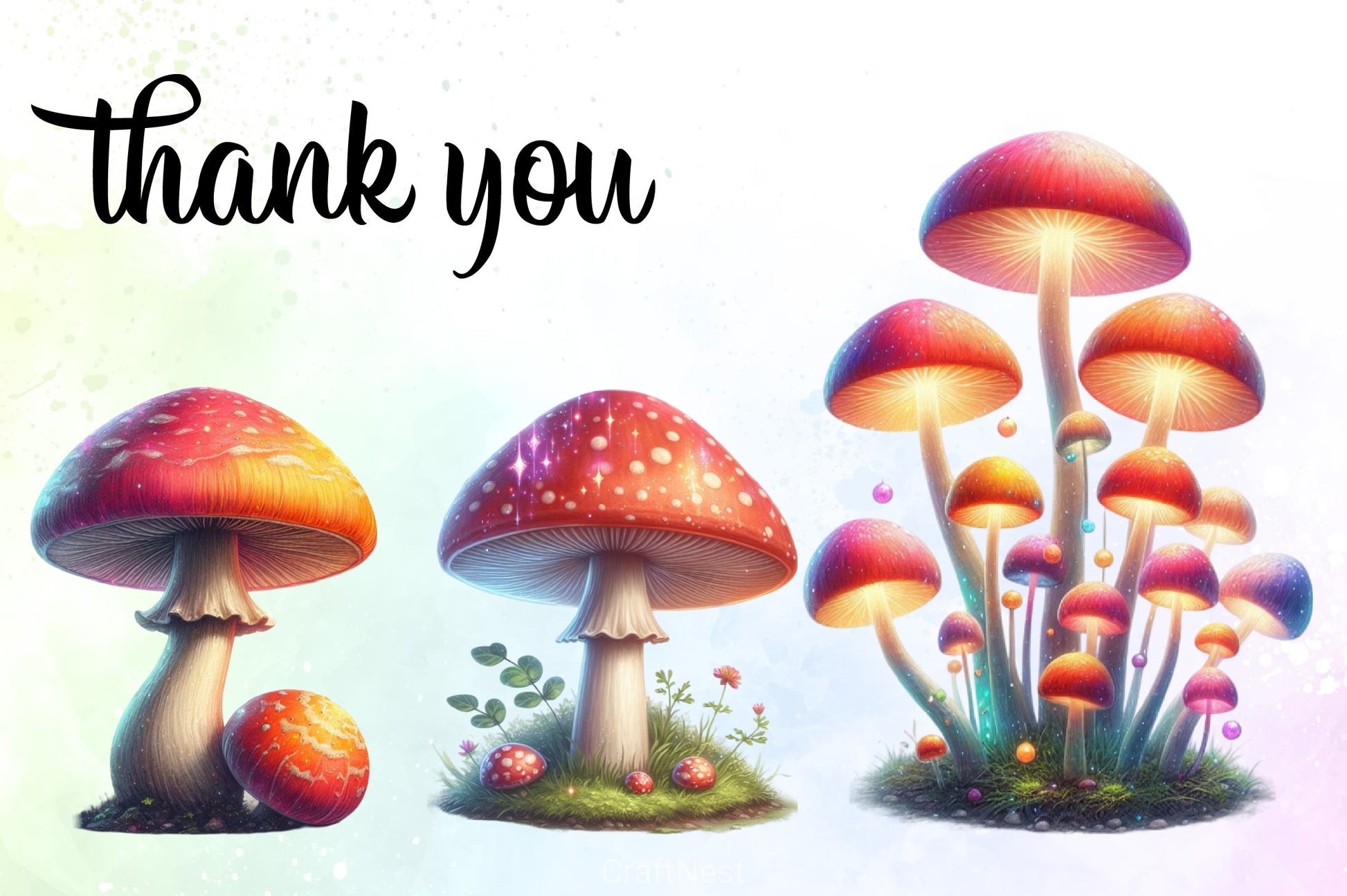 Colorful Mushrooms Clipart Bundle - CraftNest - Digital Crafting and Art