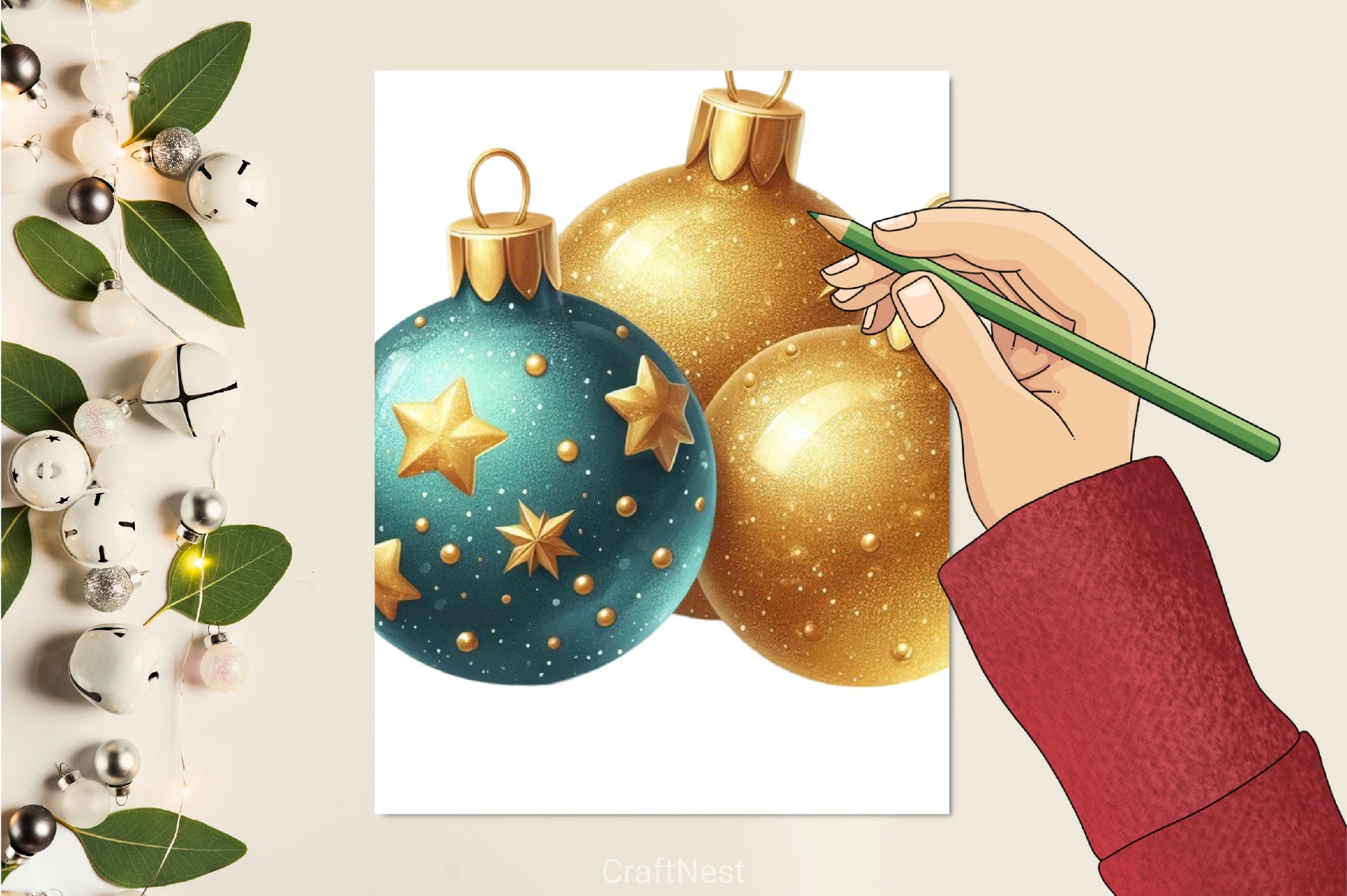 Christmas Gold Baubles Clipart Bundle - CraftNest - Digital Crafting and Art