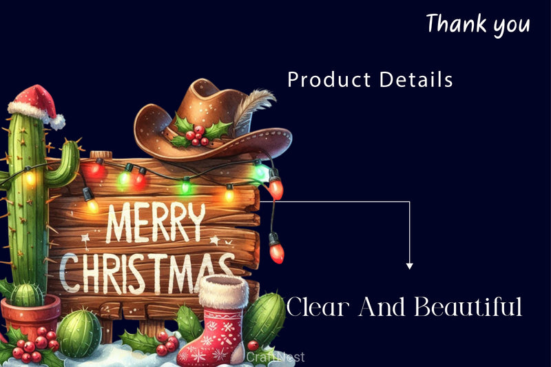 Western Christmas Clipart Bundle 3 - CraftNest - Digital Crafting and Art