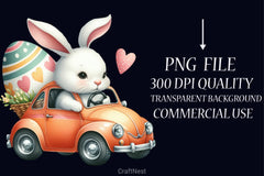 Bunny Truck Valentine Clipart Bundle - CraftNest - Digital Crafting and Art