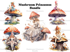 Mushroom Princesses Clipart - CraftNest