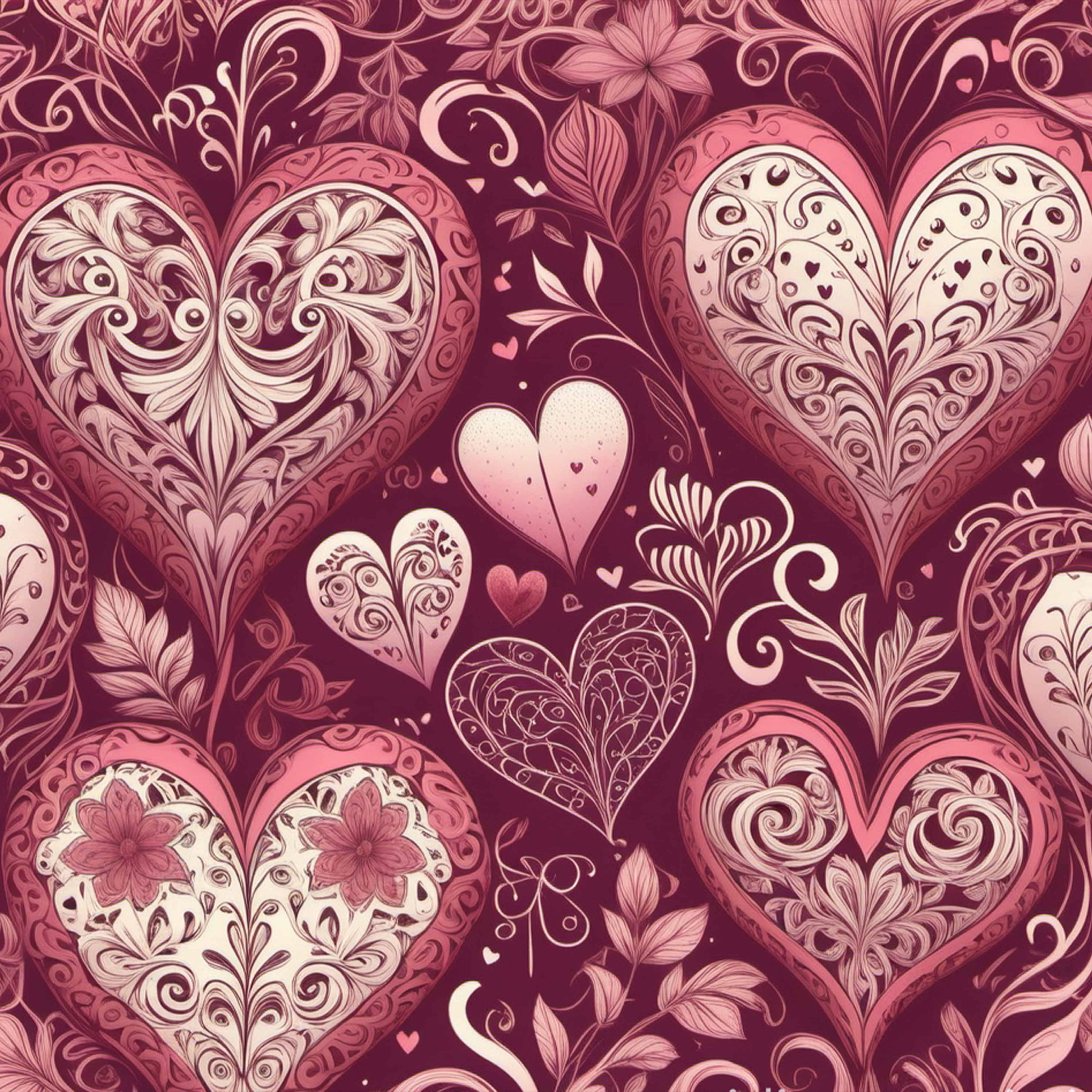 Valentine Heart Pink Seamless Digital Paper - CraftNest - Digital Crafting and Art