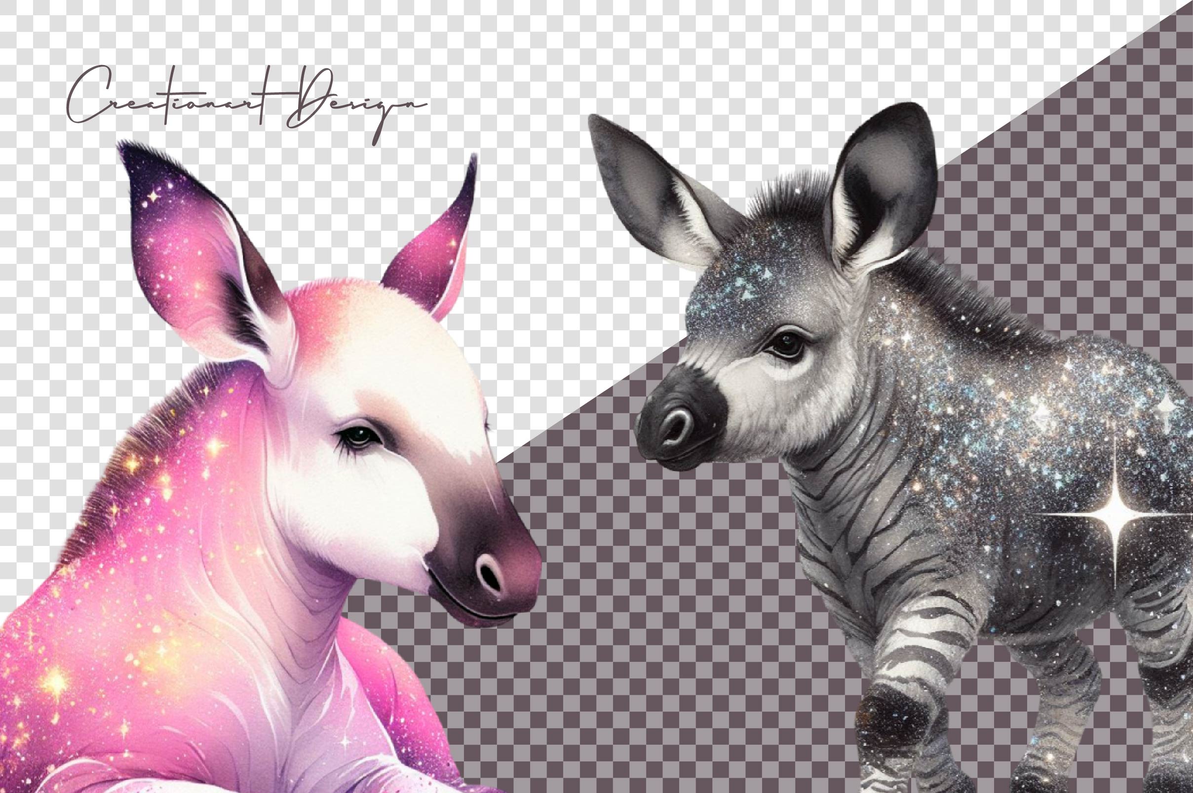 Glitter Okapi Clipart Bundle - CraftNest - Digital Crafting and Art