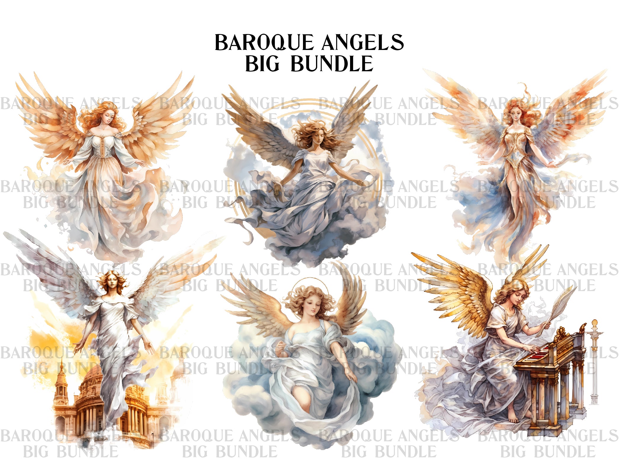 Baroque Angels Clipart - CraftNest