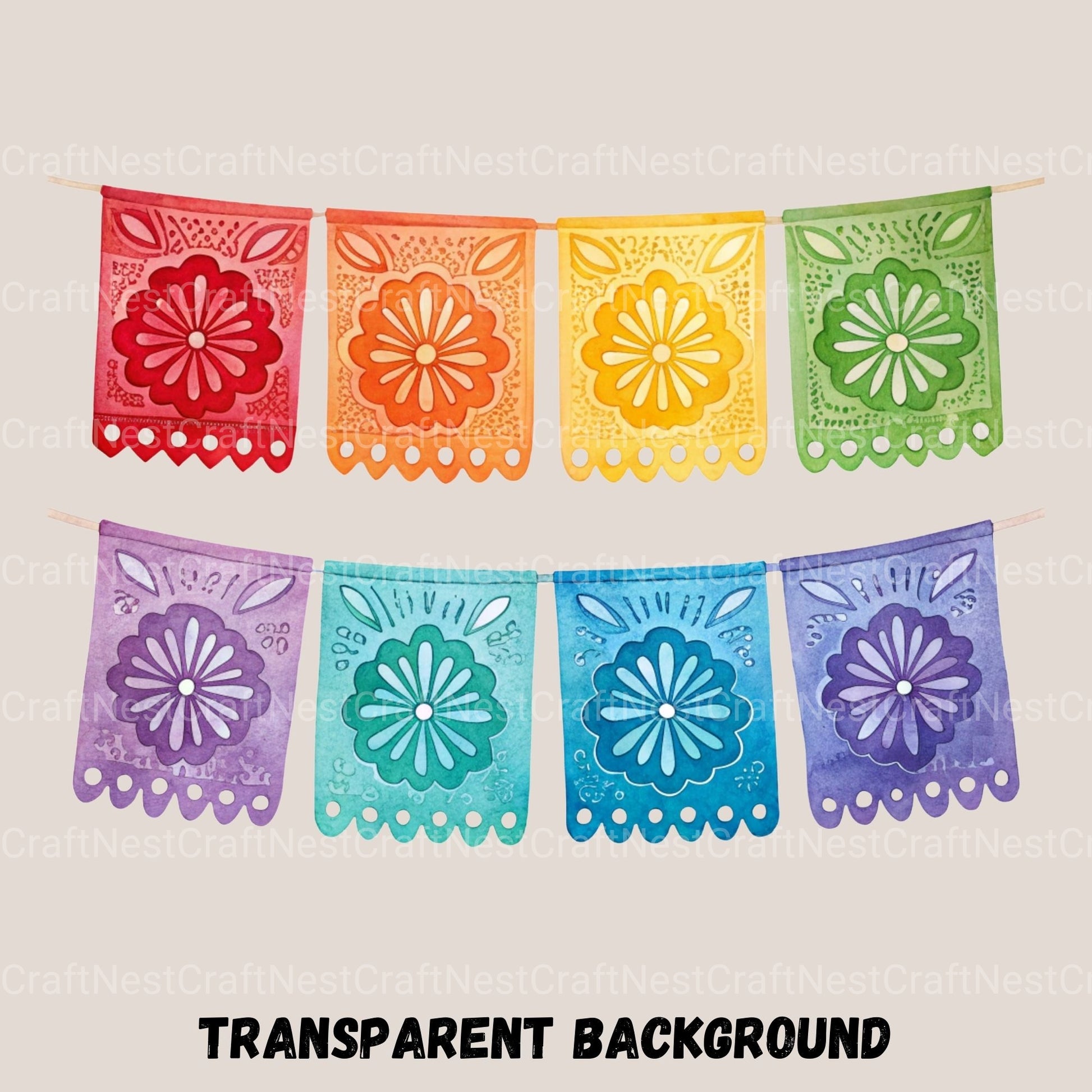 Papel Picado Banners Clipart Bundle - CraftNest - Digital Crafting and Art