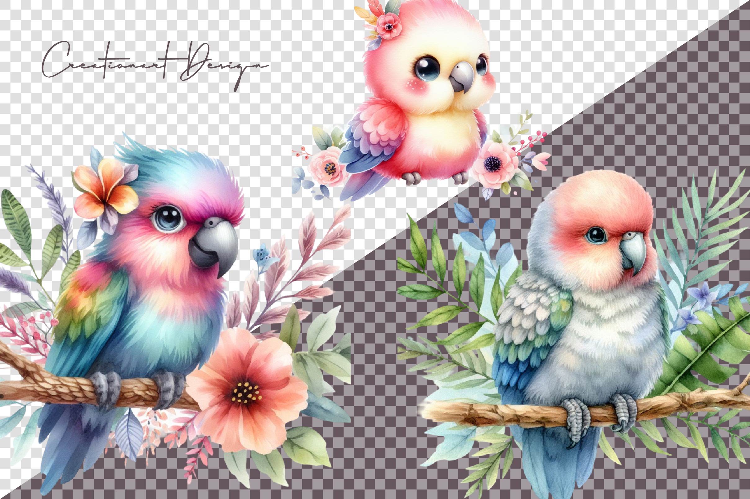 Parrot Art Nursery Clipart Bundle - CraftNest - Digital Crafting and Art