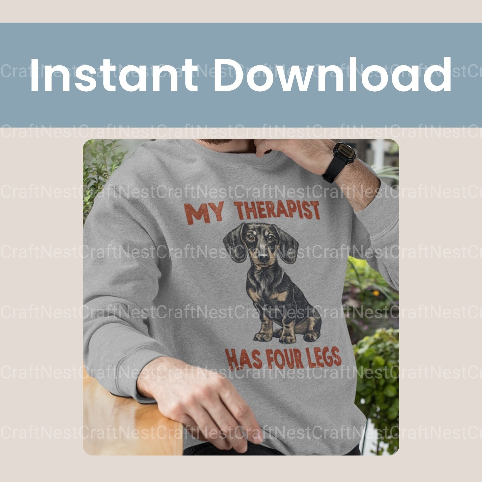 My Therapist Has Four Legs Dachshund Clipart Bundle - CraftNest - Digital Crafting and Art