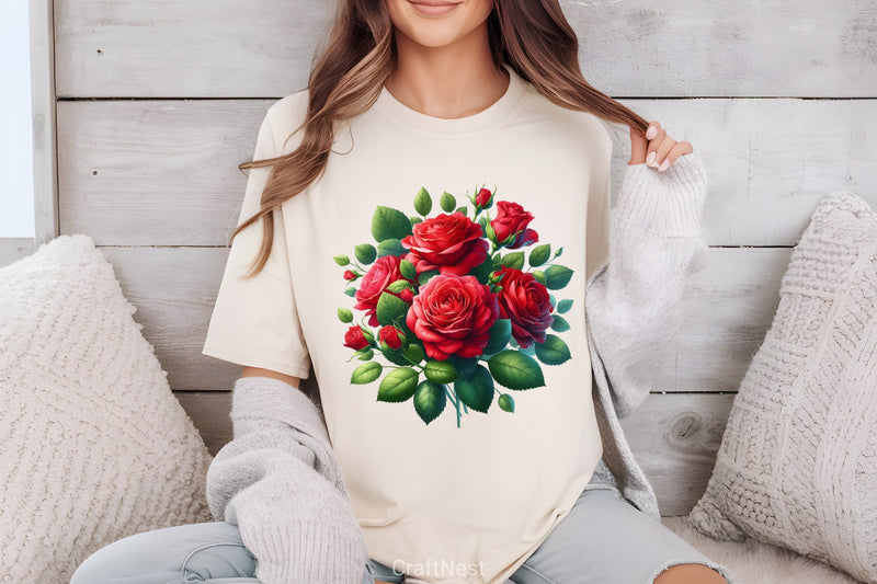 Valentine Red Rose Clipart Bundle - CraftNest - Digital Crafting and Art