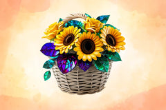 Sunflower & Roses Stained Glass Clipart Bundle - CraftNest - Digital Crafting and Art