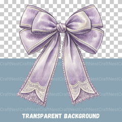 Purple Coquette Bows Clipart Bundle - CraftNest - Digital Crafting and Art