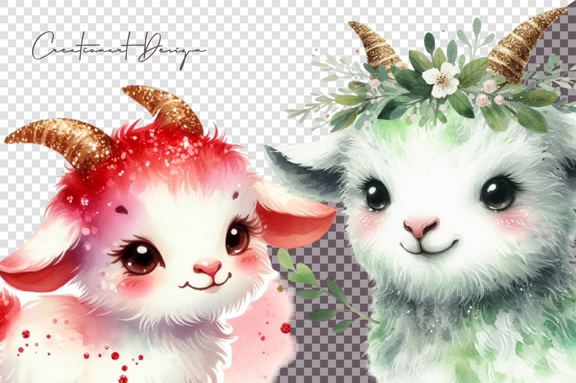 Glitter Goat Clipart Bundle - CraftNest - Digital Crafting and Art