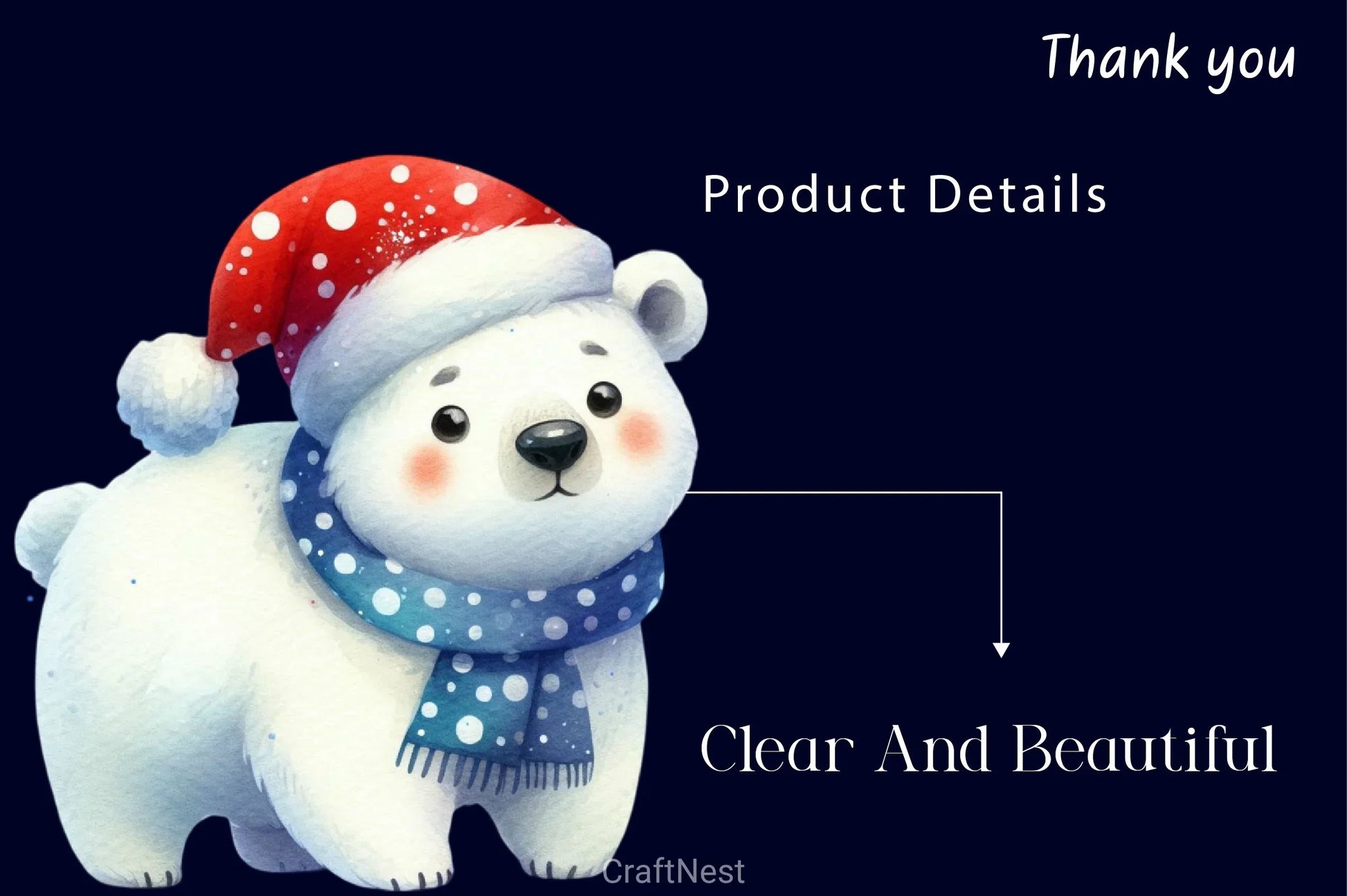 Christmas Polar Bear Clipart Bundle 6 - CraftNest - Digital Crafting and Art