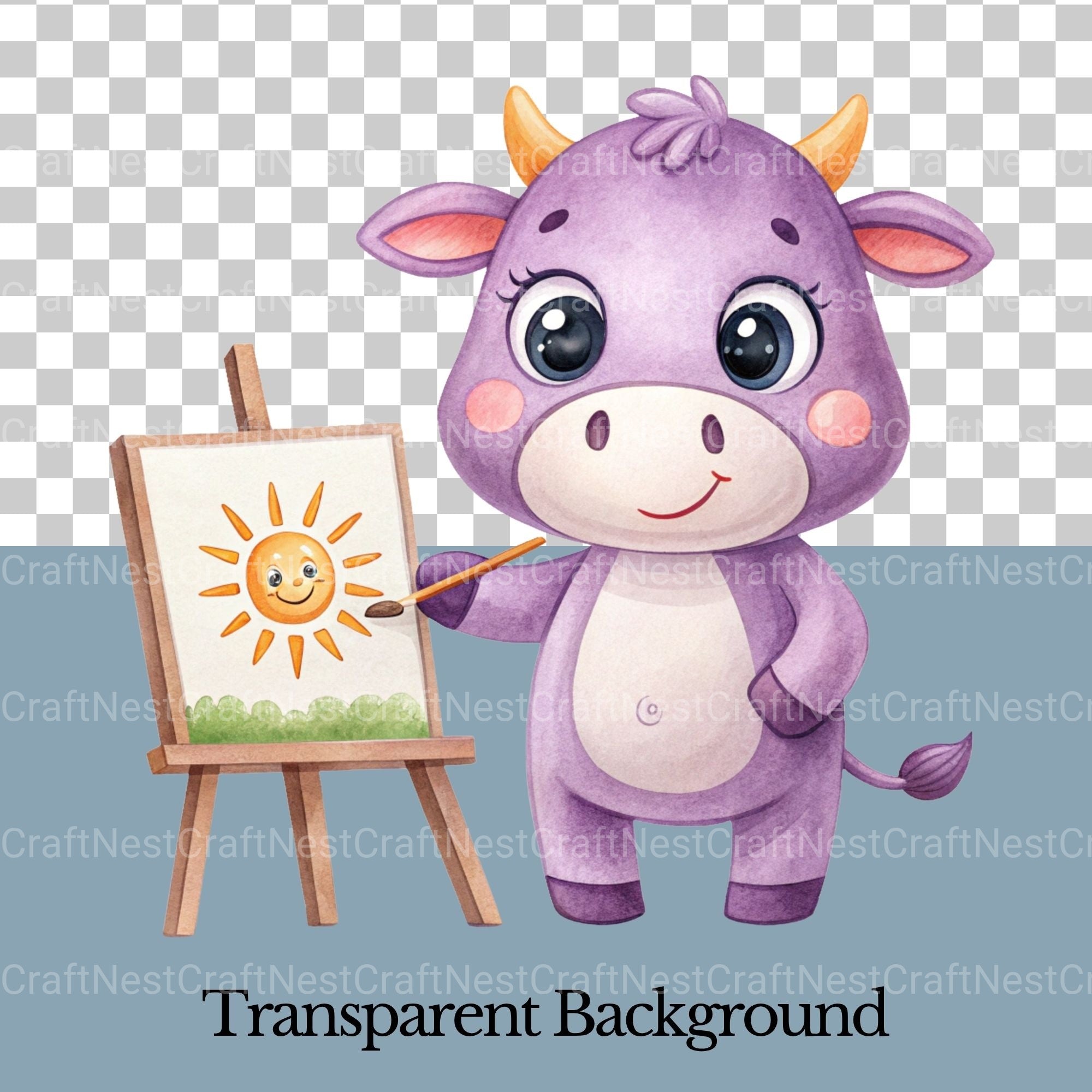 Purple Cows Clipart Bundle - CraftNest - Digital Crafting and Art