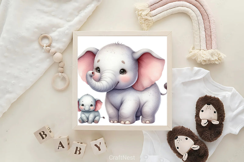 Mother's Day Elephants Clipart Bundle - CraftNest - Digital Crafting and Art