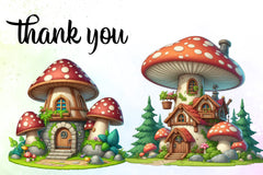 Mushroom House Clipart Bundle 2 - CraftNest - Digital Crafting and Art