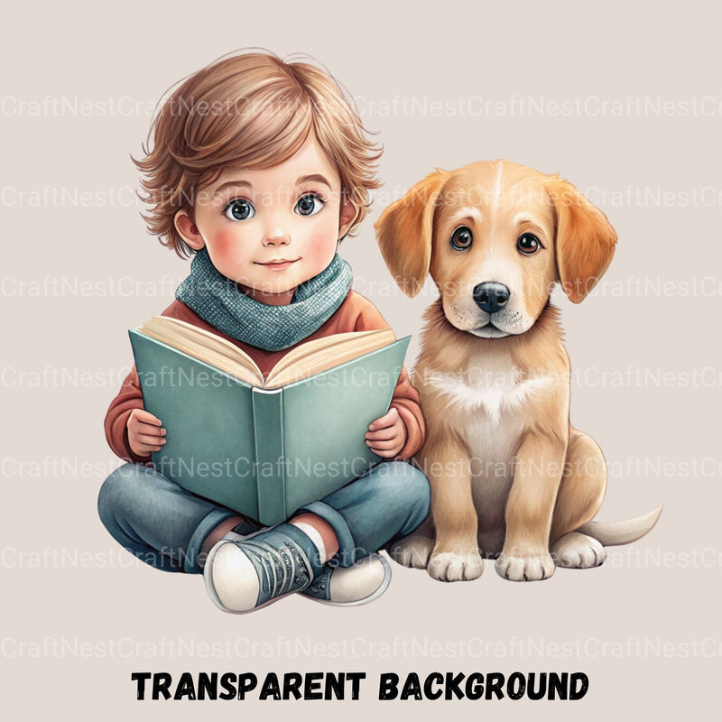 Children Reading Clipart Bundle 1 - CraftNest - Digital Crafting and Art