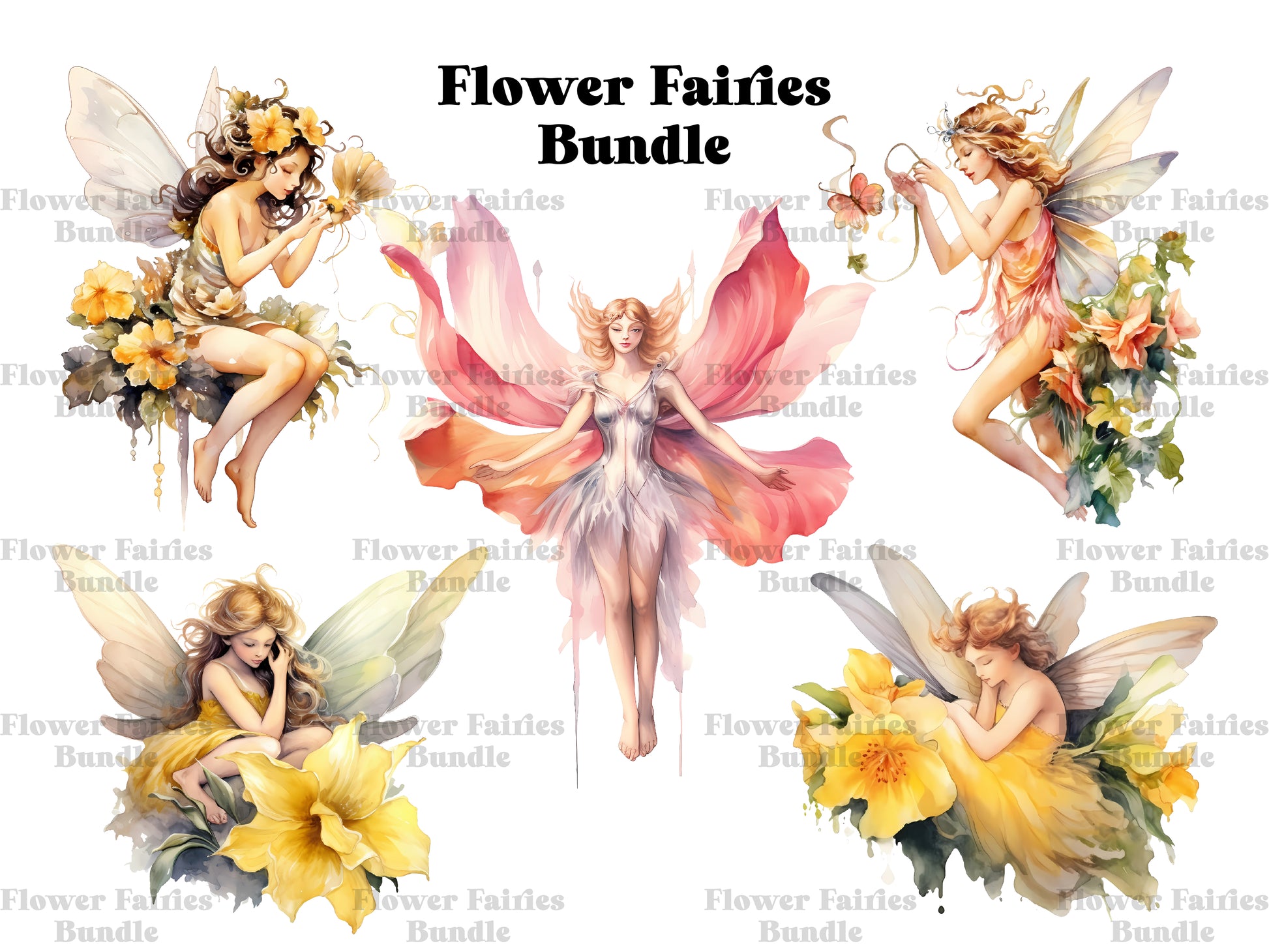 Flower Fairies Clipart - CraftNest