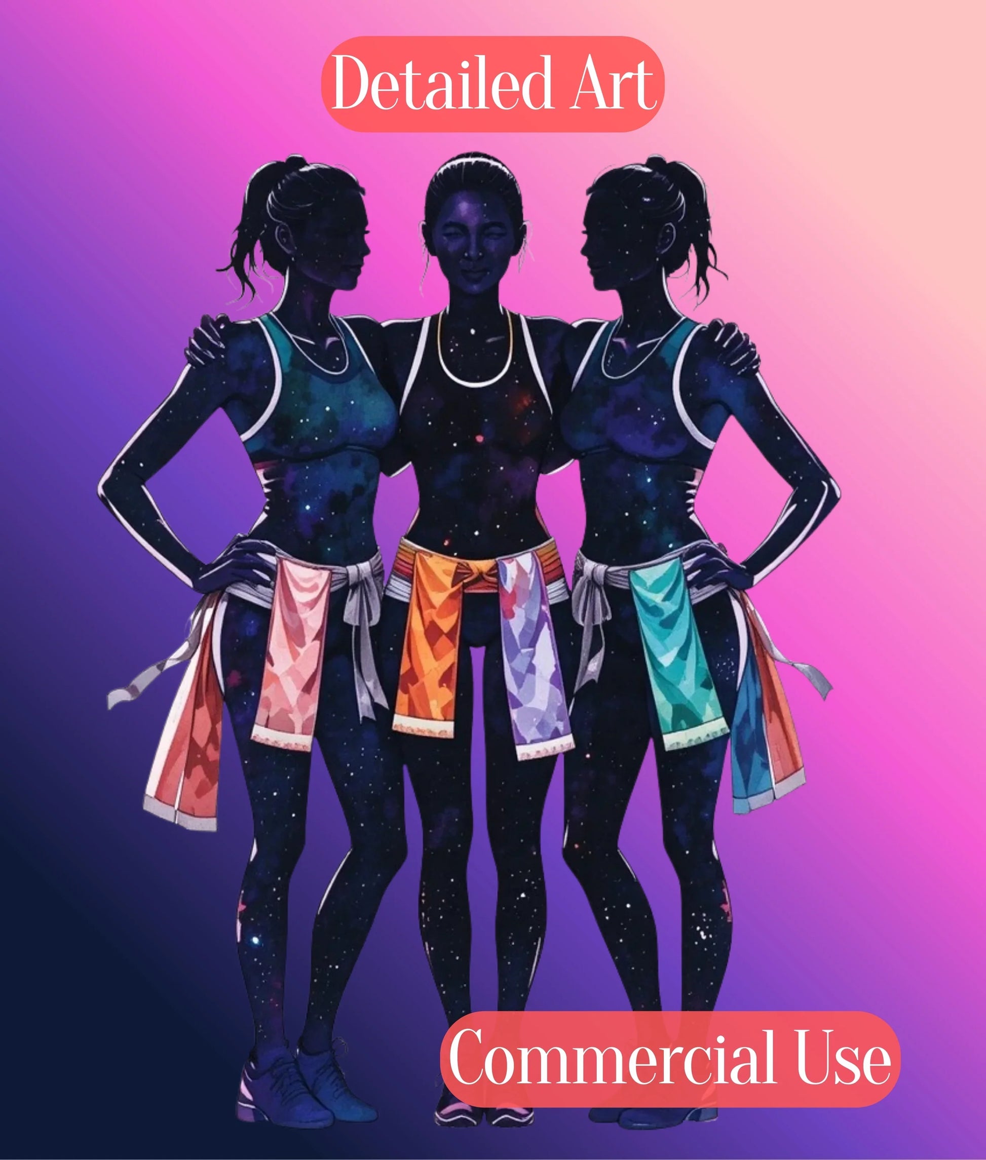 Girls Flag Football Silhouette Clipart Bundle - CraftNest - Digital Crafting and Art