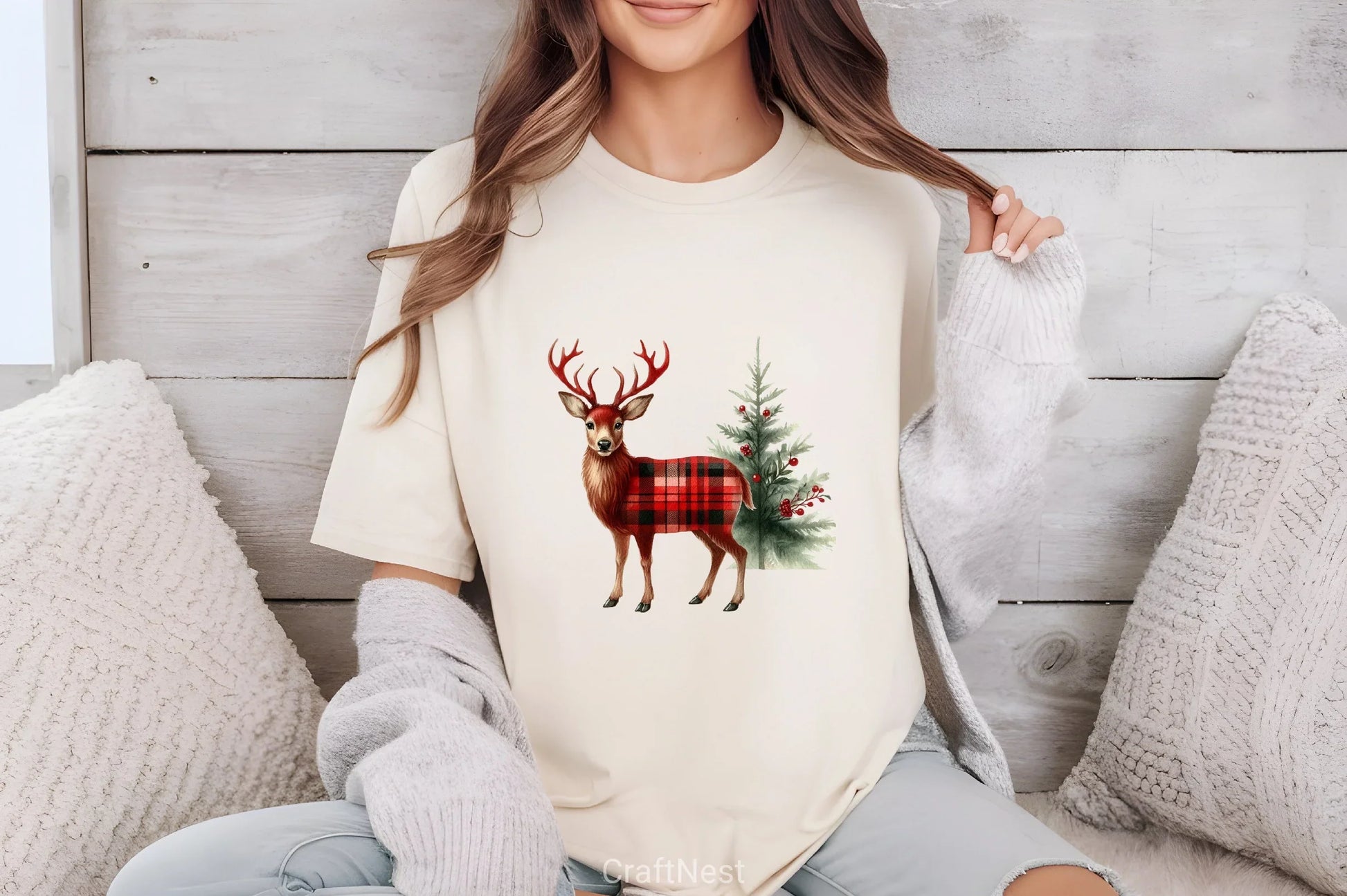 Deer Buffalo Plaid Clipart Bundle - CraftNest - Digital Crafting and Art