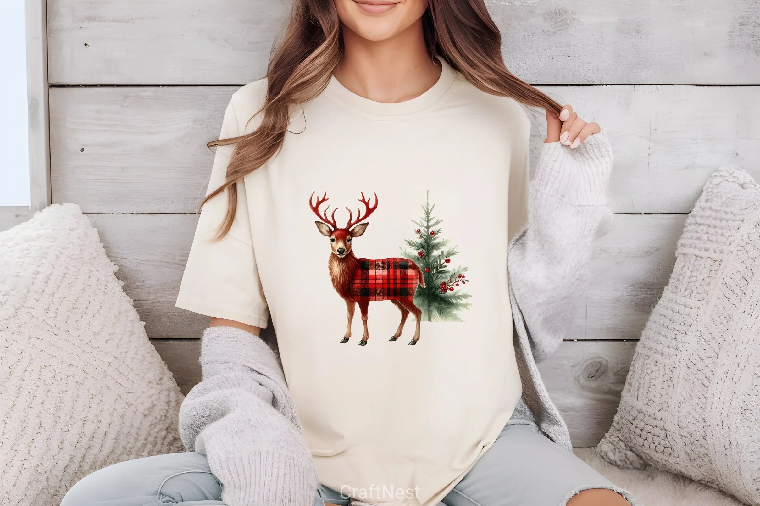 Deer Buffalo Plaid Clipart Bundle - CraftNest - Digital Crafting and Art