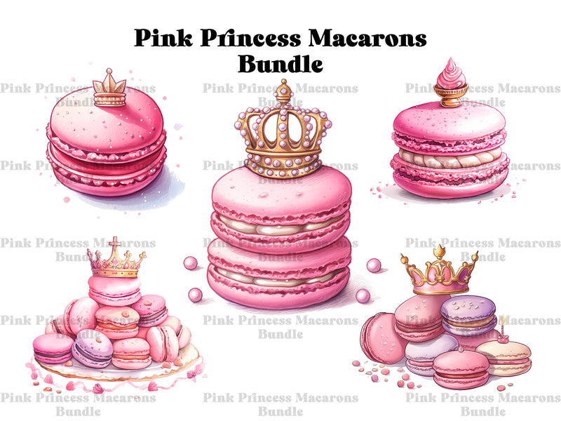 Pink Princess Macarons Clipart - CraftNest